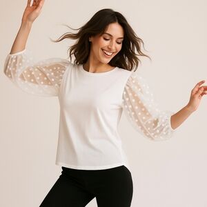 💙 Qed London Top With Balloon Sleeves